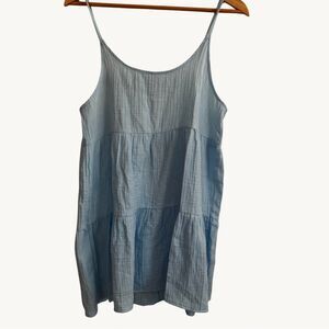 NWT Wild Fable Light Blue Cover Up Dress Womens Small Strappy Tiered Beach